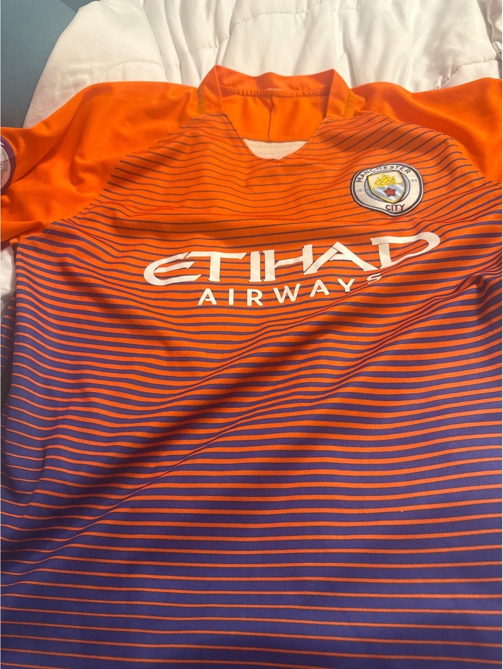Manchester City Vargas III Goalkeeper Jersey Orange and Purple